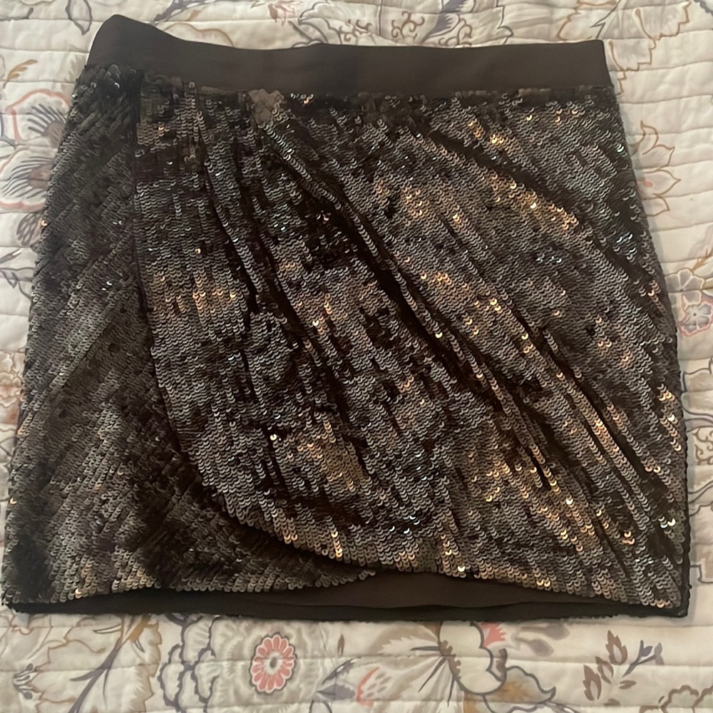 Haute Hippie Brown sequins mini skirt XS